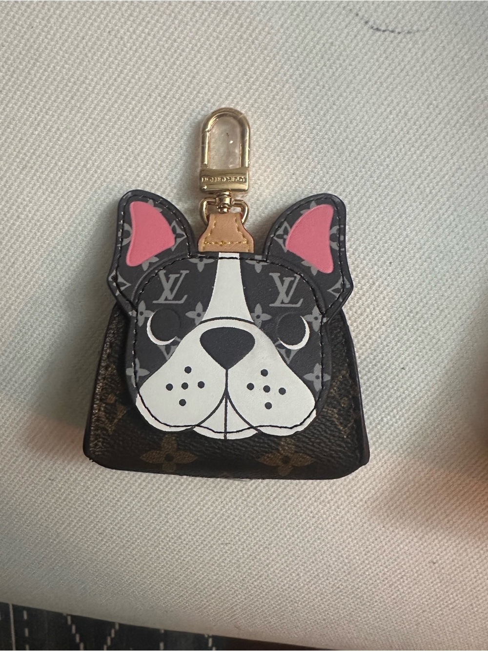DOG POOP BAG DISPENSER Designer-Inspired Black & Pink Dog Keychain Bag Charm